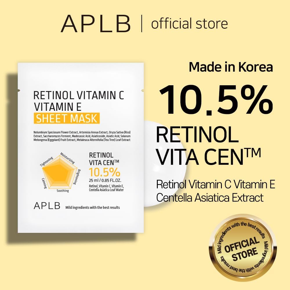 [APLB] Retinol Vitamin C Vitamin E Sheet Mask 10 pcs