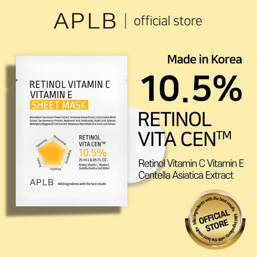 [APLB] Retinol Vitamin C Vitamin E Sheet Mask 10 pcs