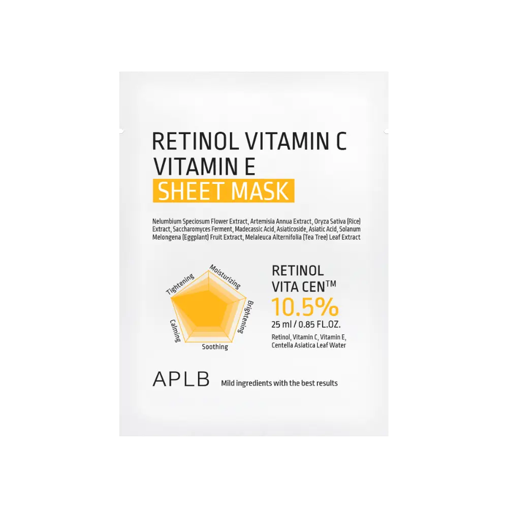 [APLB] Retinol Vitamin C Vitamin E Sheet Mask 10 pcs